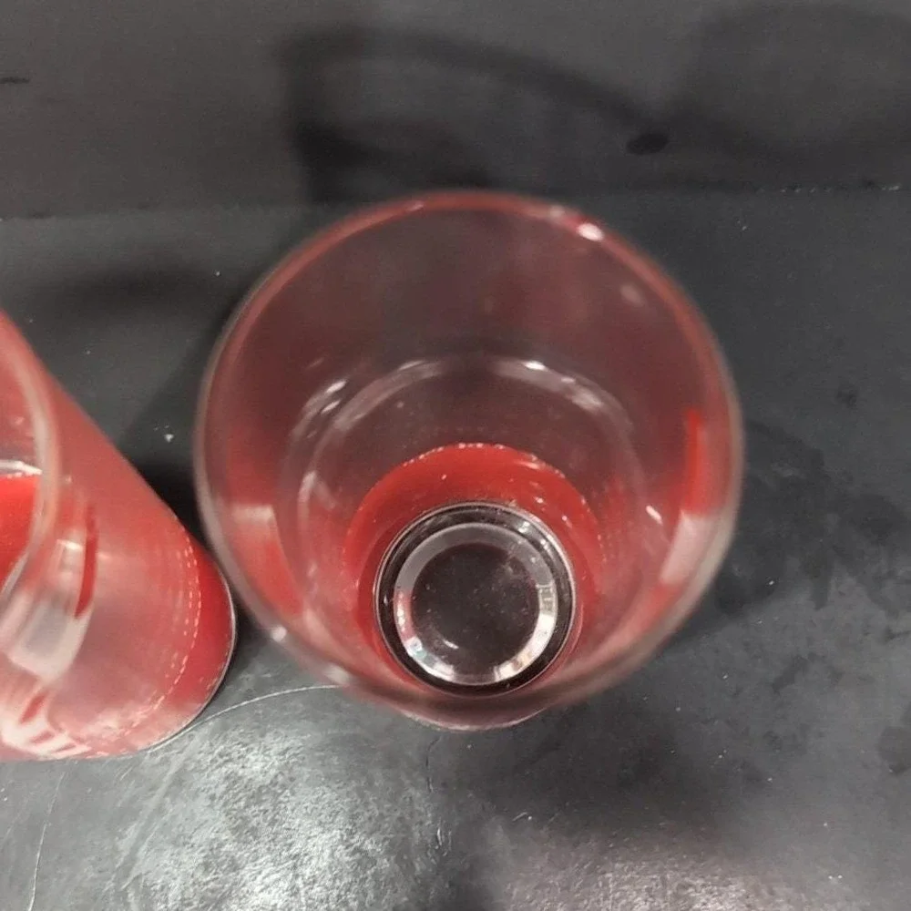 Retro Diner‎ Drinking Glasses, Set of 2, Red Straws Design, Vintage Tumblers
